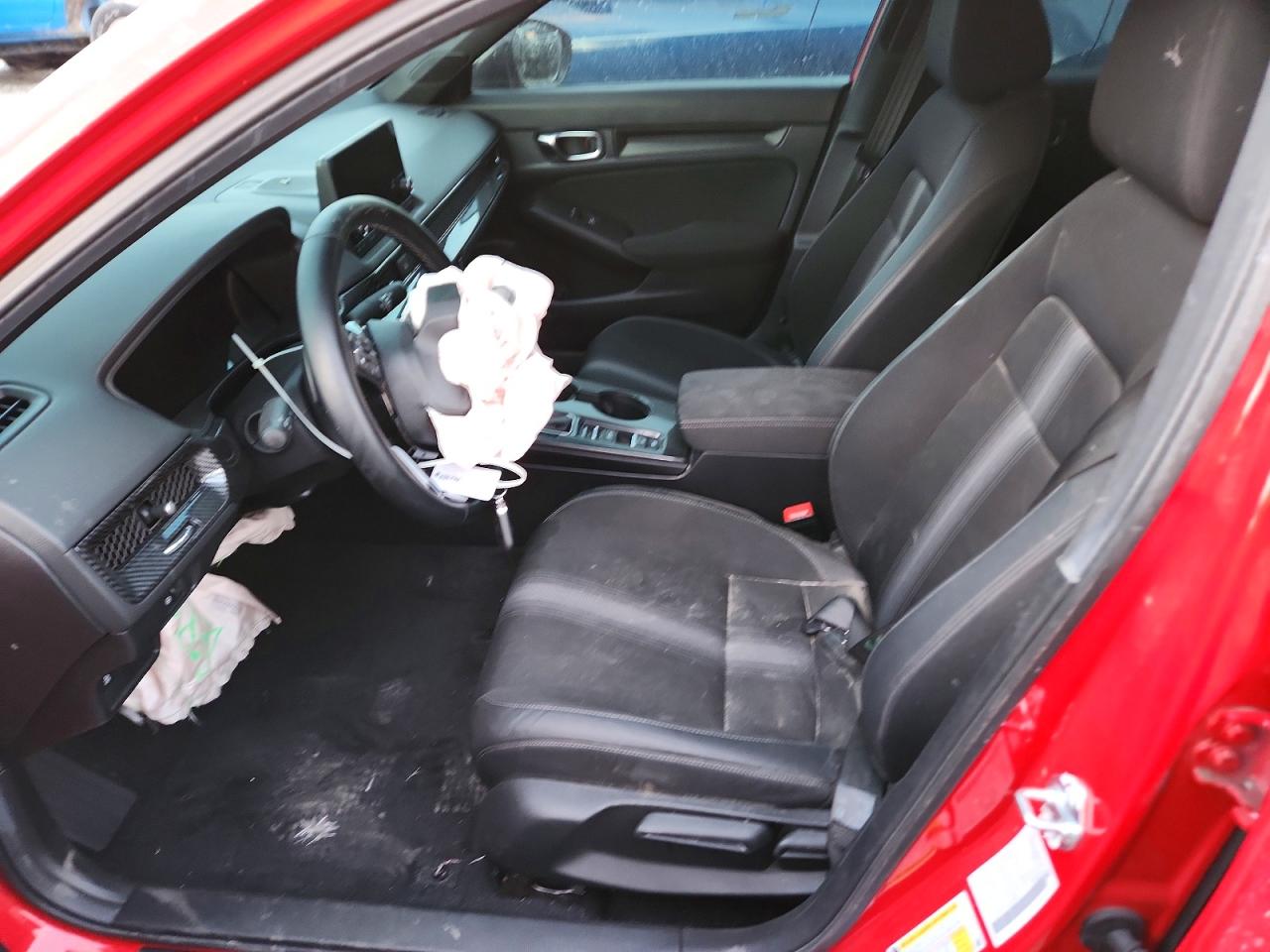 Deployed airbag interior view