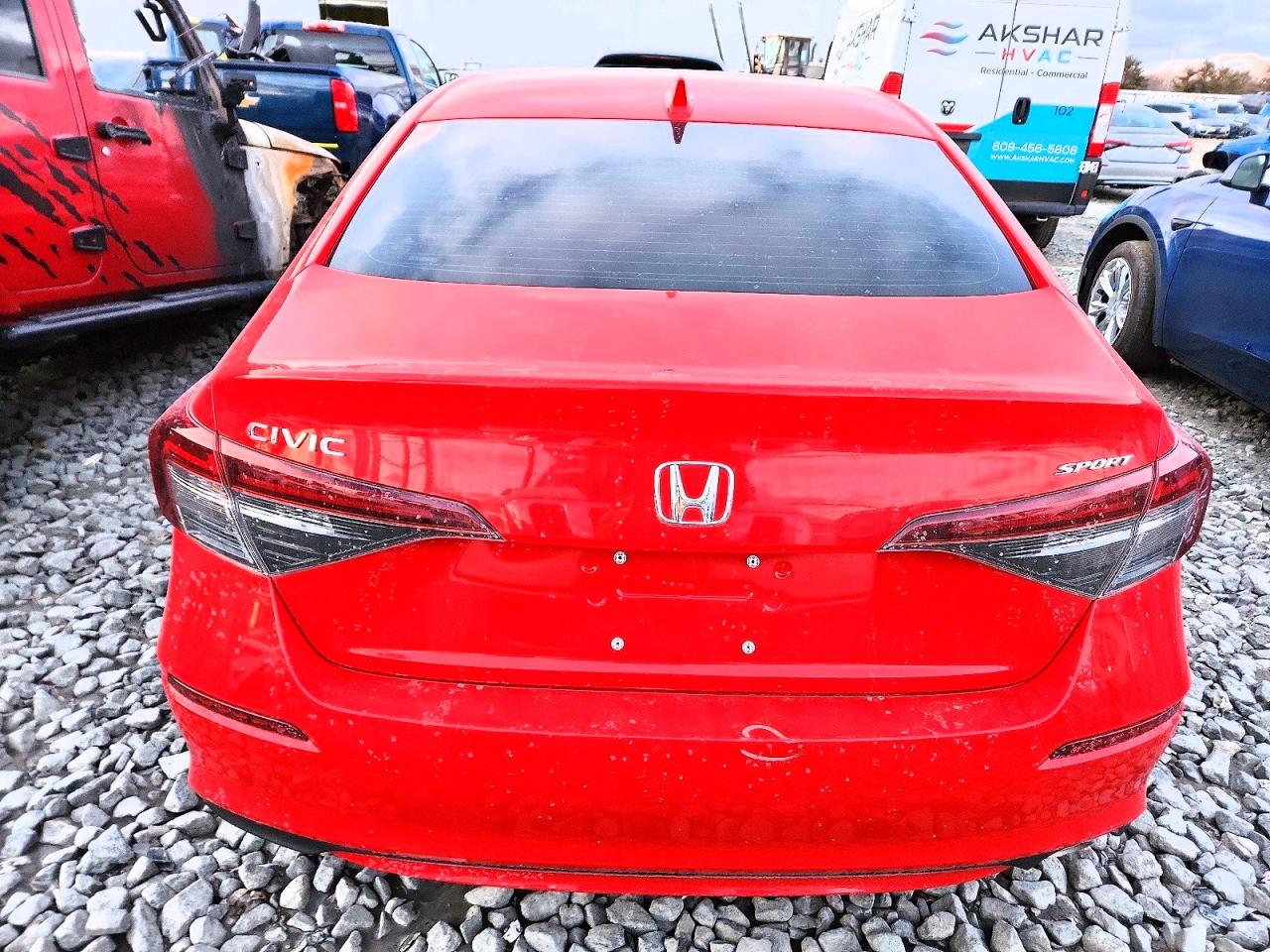 Rear view of Honda Civic showing no damage